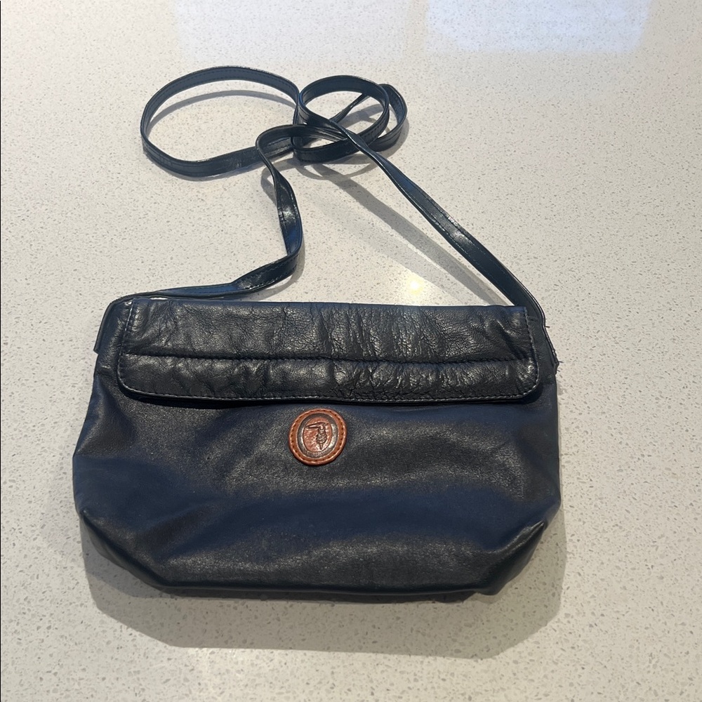 Trussardi Lightweight Crossbody Dark Navy Bag Purse Vintage
